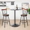 Costway Set of 2 24/30 Inch Adjustable Swivel Barstools Metal Dining Chairs Black&Brown
